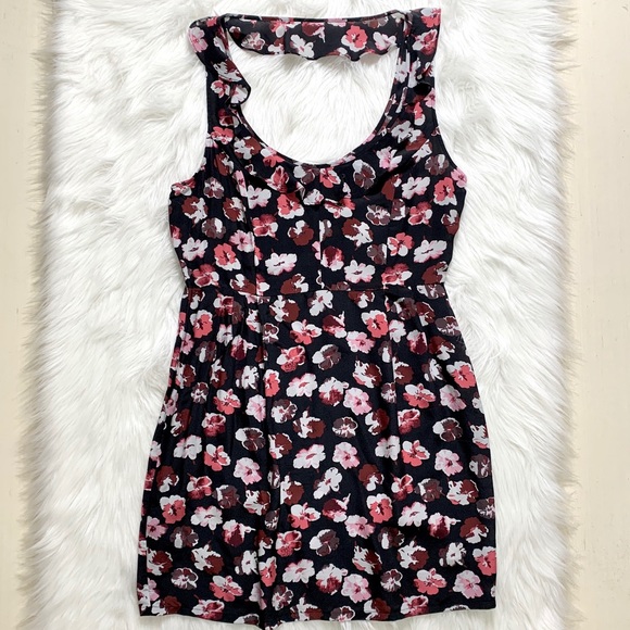 SOLD-Urban Outfitters Silk Ruffled Floral Dress - Picture 4 of 8